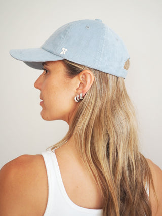 Naluka  Essential | Cotton Corduroy Cap for Women |  Powder Blue