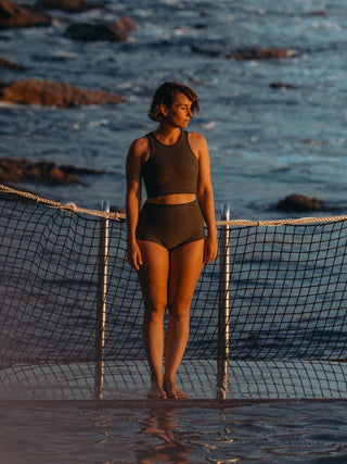 Wetsuit set: top and high-waist shorts for women in 2mm thickness