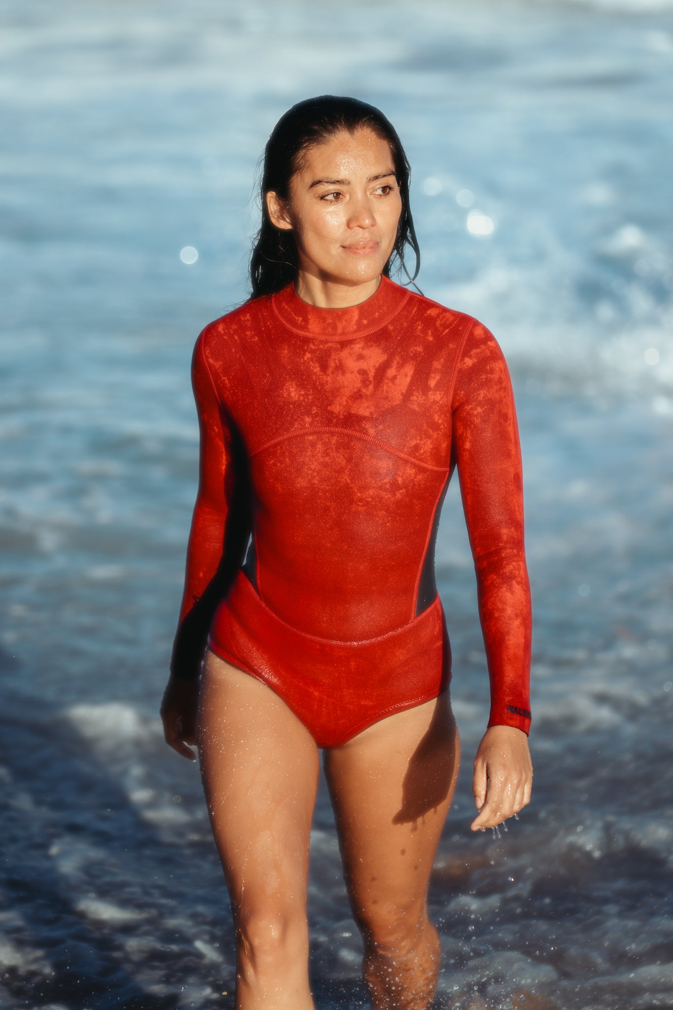 Long Sleeve Spring Suit for Women | Cheeky Cut | Red – NALUKA