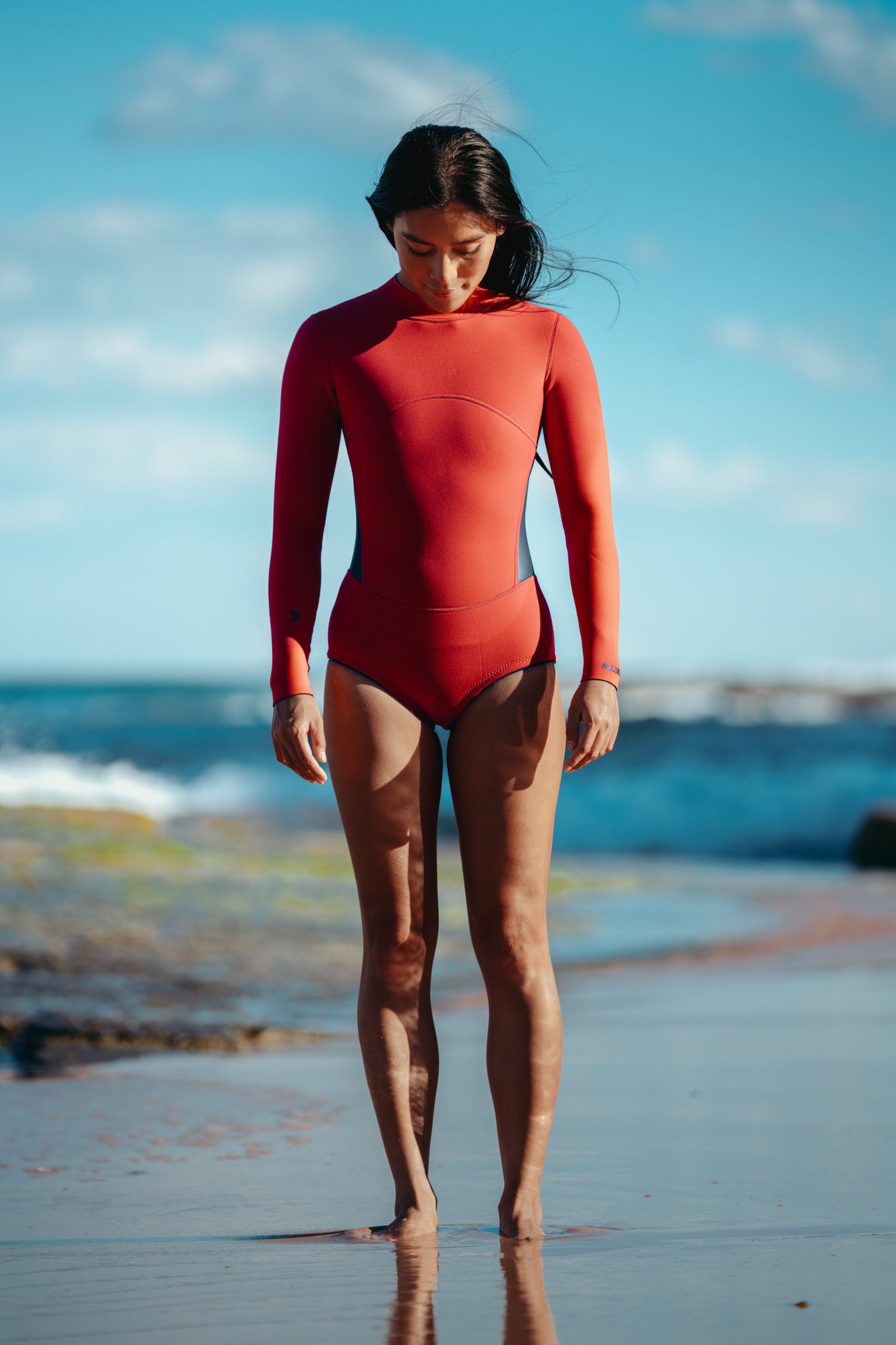 Long Sleeve Spring Suit for Women | Cheeky Cut | Red – NALUKA