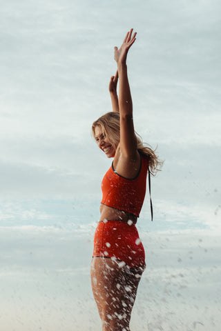 2mm Women's Wetsuit Top | Sleeveless | Chili Red